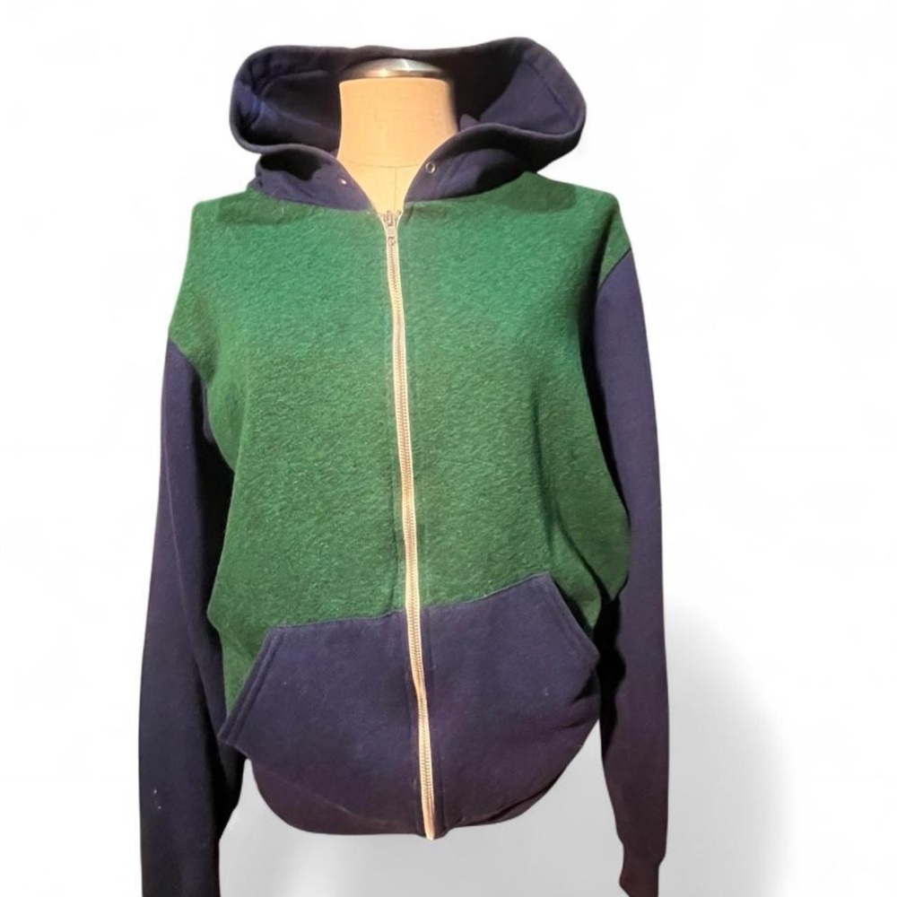 vintage American Apparel Green and Blue Hoodie